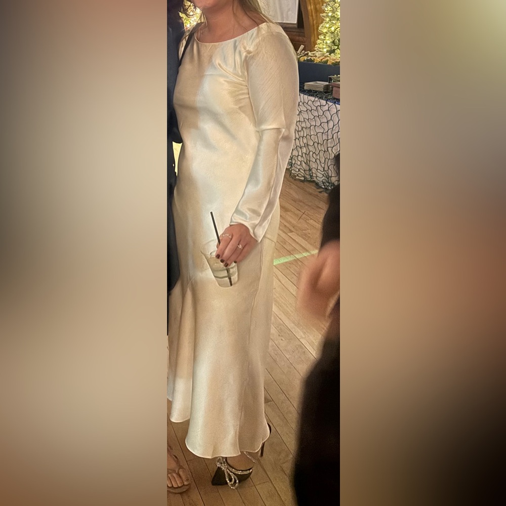 Abercrombie Long-Sleeve Cowl Back Slip Maxi Dress